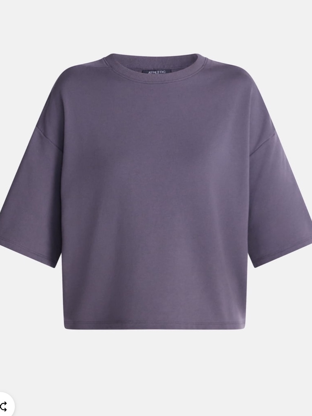 Athletic Works Boxy Short-Sleeve Sweatshirt - Plum